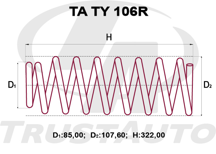 Пружина подвески усиленная (TA), TA TY 106R